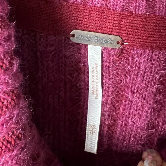 Free People Pink Ribbed Oversized Long Sleeve Soft Big City Turtleneck XS - Picture 8 of 9